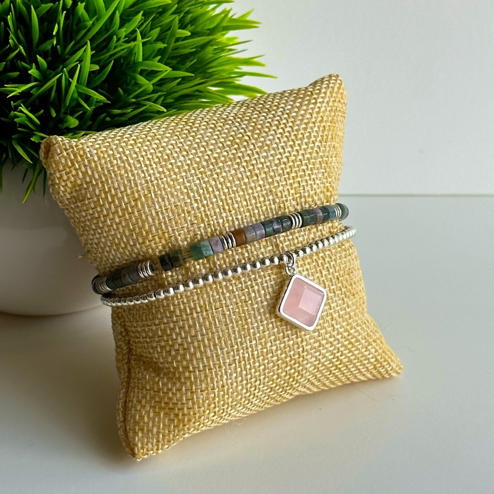 Sterling Silver Rose Quartz Bracelet